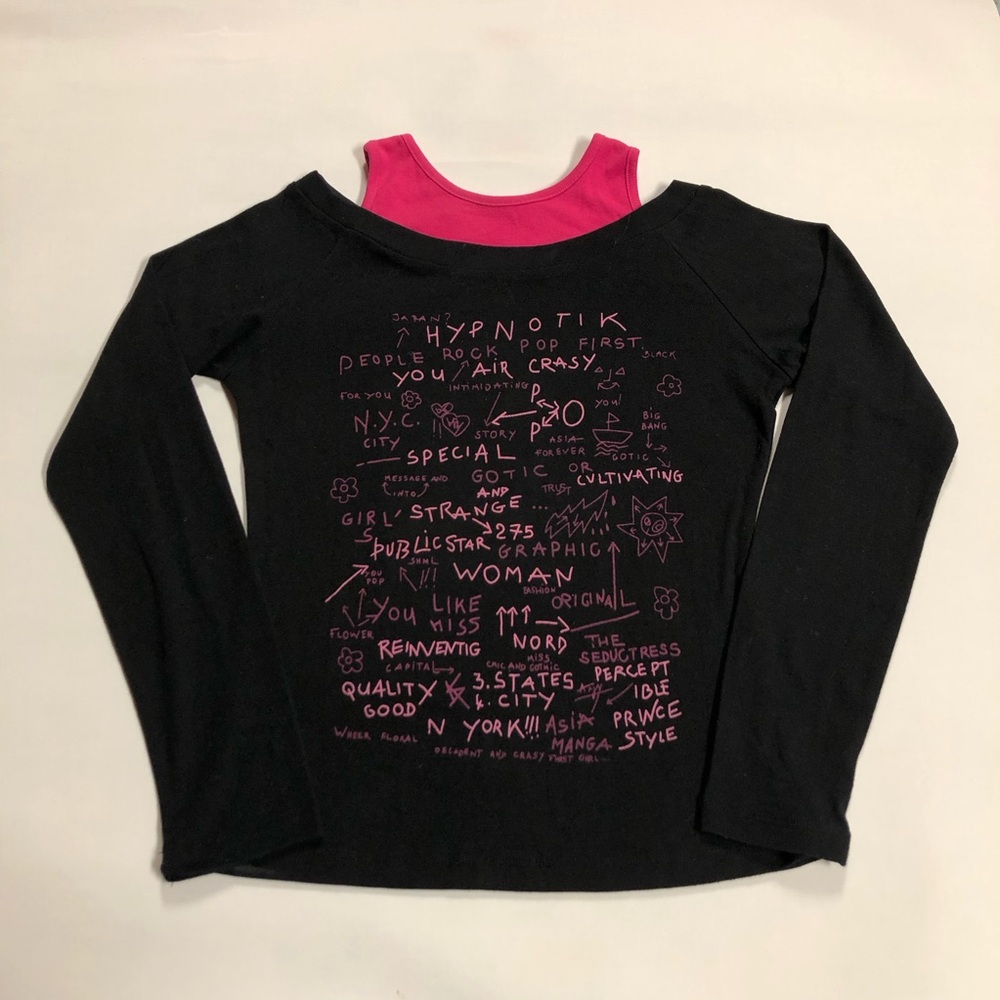 NWOT Sexy Edgy Handwriting Shirt from Europe
